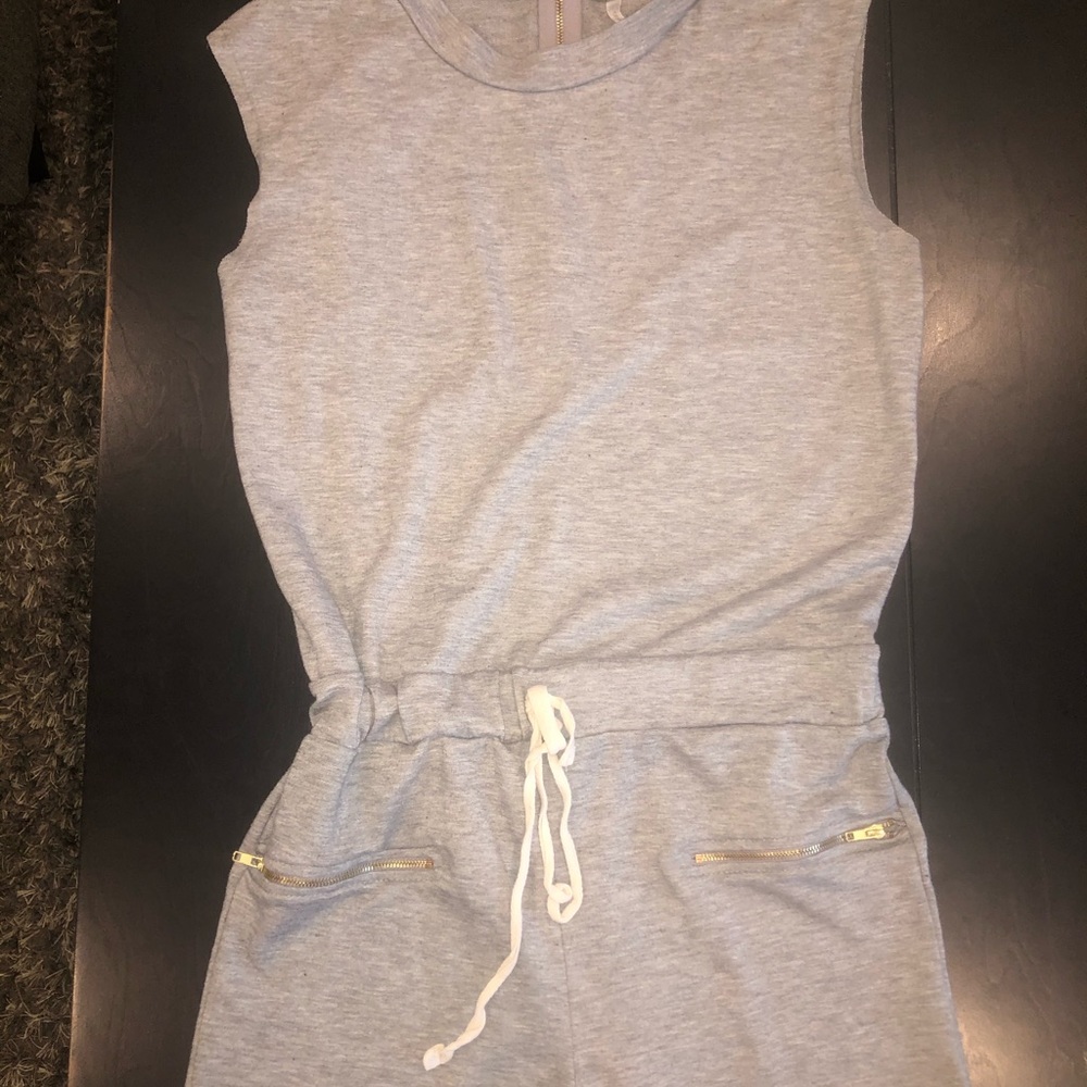 Gray shorts jumpsuit